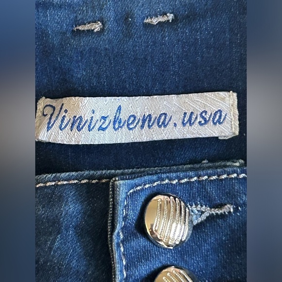 ๐Vinizbena Highwaisted Butt Lifting Straight Leg Blue Jean 4 Button Size 11 M - Picture 5 of 6